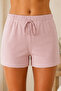 Stretchy Ribbed Cotton Lycra Camisole Women's Shorts - Powder Pink - 2