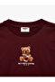 Cotton Teddy Bear Embroidered Long Sleeve Crew Neck T-Shirt - 5