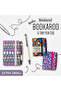 Notebook-Bookaroo A7Mor Turquoise Notebook+Pen with Flowers - 2