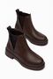 Alba Women's Brown Leather Stone Detailed Daily Thick Soled Boots