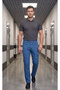 Lycra, Knee-Seam, Cargo Pocket, Flexible, Durable Blue Denim Work Pants - 7