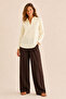 Women's Pastel Yellow V-Neck Long Sleeve Comfortable Fit Blouse - - 2