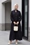 Dress with Partial Button Detail - Black - 3
