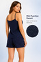 Milan Fabric Mini Polka Dot Patterned Summer Pajama Set with Lace Collar and Soft Texture Navy Blue - 3