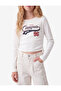 Cotton Drawstring Long Sleeve Crew Neck Camisole Crop T-Shirt - 2