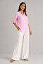 Pink Chain Sleeve Folded Linen Shirt - 4