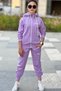 Girl's Scuba Atheletic Raglan Sleeve Hooded Diving Fabric Tracksuit Set Esf7027 - 3