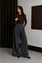 Wide-Leg Double Pleated Palazzo Pants - 4