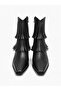 Women's Black Tassel Heeled Boots - 3