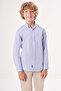 Blue Regular Fit Cotton Button-Down Collar Children's Shirt - 4
