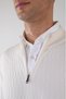 White Regular Fit Wool Zippered Half Fisherman Full Jacquard Knitwear - 3