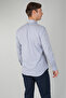 Navy Blue Regular Fit Cotton Long Sleeve Striped Shirt - 2