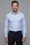 Blue Regular Fit Cotton Pocketless Classic Collar Shirt