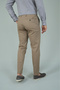 Beige Cotton Chino Unpleated Men's Trousers - 2