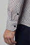 Brown Regular Fit Cotton Pocketless Long Italian Collar Shirt - 4