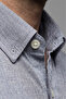 Indigo Regular Fit Cotton Linen Long Pasha Collar Shirt - 3
