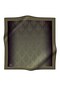 100% Twill Silk Scarf 90X90 Khaki Green Baroque Patterned Hand Stitched Women's Scarf - 5