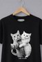 Women's Cat Printed Cotton T-Shirt Oversize Y2K Vintage Graphic Crew Neck - 2