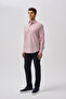 Burgundy Regular Fit Cotton Pocketless Long Sleeve Italian Collar Shirt - 2