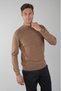 Tr 23203 Half Fisherman Front Jacquard Knitwear Light-Brown