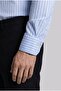 Light Blue Regular Fit Pocketless Long Naples Collar Shirt - 4