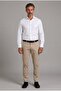 White Regular Fit Pocketless Classic Long Collar Satin Shirt - 5