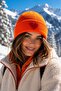 Orange Children and Teenagers Beret Red Heart Punch Pattern Luxury Wool Hat Christmas Gift - 3