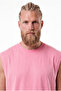 Men's Oversize Crew Neck Basic Undershirt Candy Pink - 2