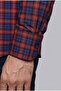 Red Regular Fit Cotton Long Pasha Collar Double-Capped Shirt - 4