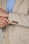 Beige Wool Buttoned Classic Woven Mono Collar Double Slit 6 Drop Suit - 5