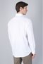 White Regular Fit Cotton Pocketless Long Pasha Collar Knitted Shirt - 2