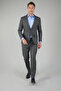 Gray Wool Cashmere Buttoned Striped Swallow Collar 6 Drop Suit