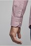 Burgundy Regular Fit Cotton Pocketless Lapel Collar Long Shirt - 4