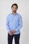 Blue Regular Fit Cotton Long Italian Collar Shirt - 5