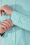 Long Sleeve Pasha Collar Pocketless Green Cotton Men's Shirt - 4