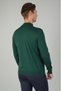 Green Regular Fit Wool Half Turtleneck Zipper Detailed Jacquard Knitwear - 2