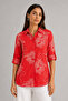 Red Chain Sleeve Folded Linen Shirt