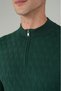 Green Regular Fit Wool Half Turtleneck Zipper Detailed Jacquard Knitwear - 4
