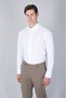 White Regular Fit Cotton Pocketless Long Pasha Collar Knitted Shirt
