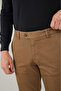 Khaki Cotton Chino Unpleated Men's Trousers - 3