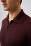 Studio Men's Polo Neck Zippered Knitwear Claret Red - 4