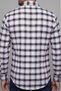 Burgundy Modern Fit Cotton Buttoned Italian Collar Plaid Shirt - 2