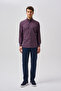 Studio Men's Pocketless Regular Fit Shirt Burgundy