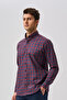 Studio Men's Pocketless Regular Fit Shirt Burgundy - 5