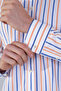 Long Sleeve Pocketless Navy Blue Cotton Men's Shirt - 4