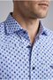 Navy Blue Regular Fit Cotton Pocketless Long Italian Collar Shirt - 3