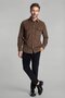 Brown Regular Fit Cotton Velvet Shirt - 3