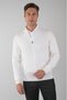 White Regular Fit Wool Zippered Half Fisherman Full Jacquard Knitwear