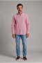 Red Regular Fit Cotton Linen Long Pasha Collar Shirt - 5