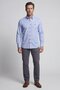 Blue Regular Fit Pocketless Long Pasha Collar Shirt
